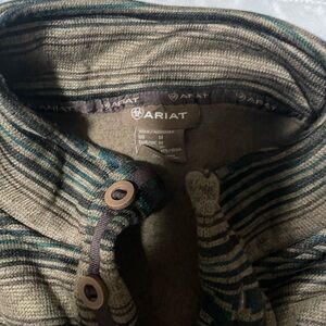 Ariat Green and Brown Striped Pullover